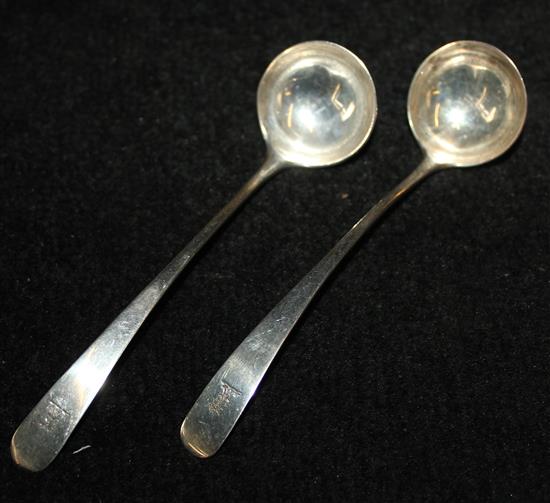 Pair Scottish silver cream ladles